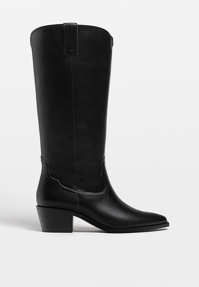 

Stradivarius Stiefel im Cowboylook mit hohem Schaft SCHWARZ 38