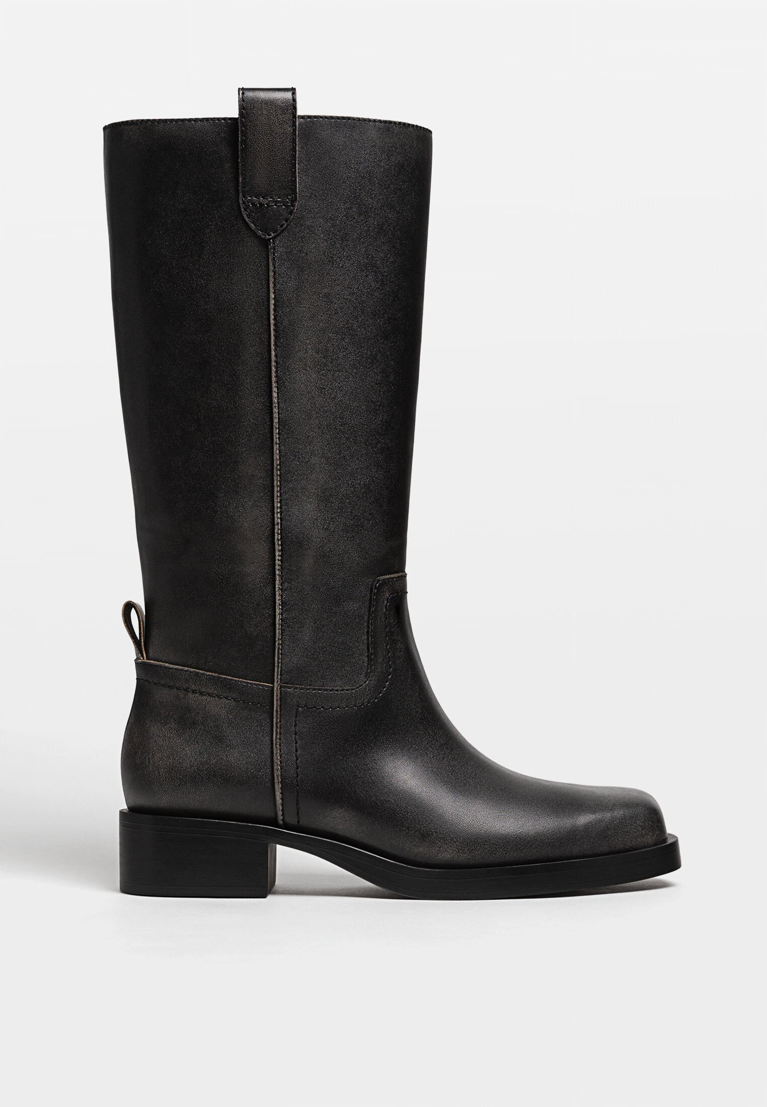 Flat black cowboy boots store