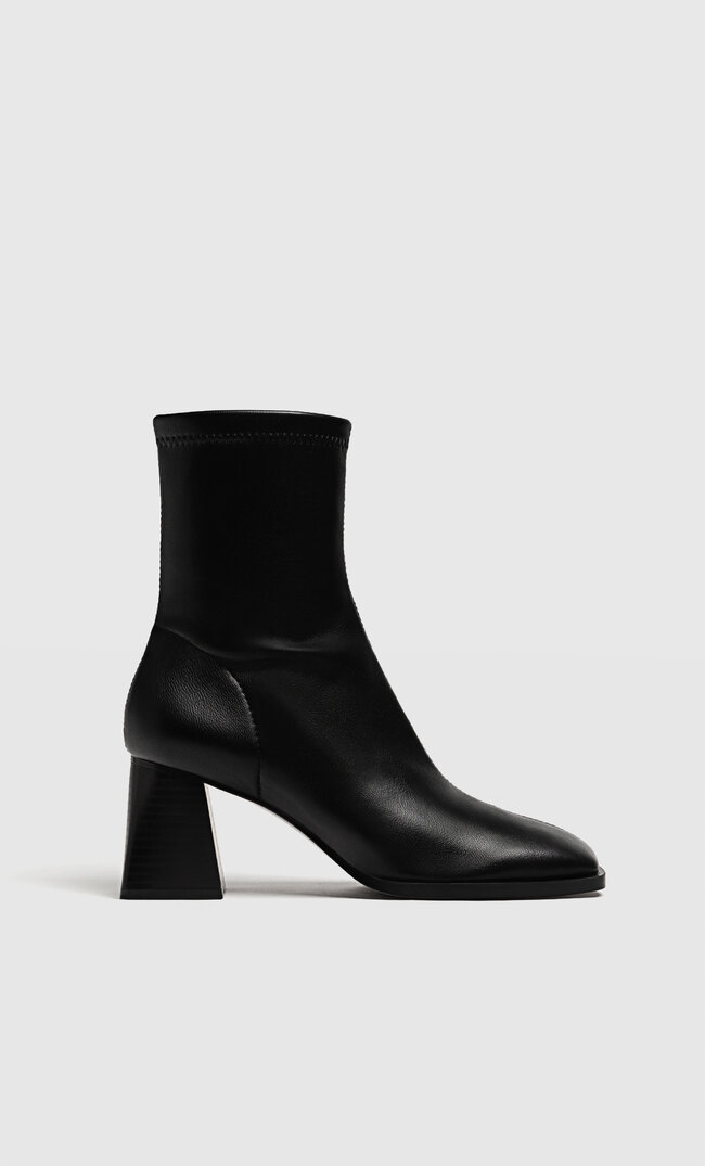 Black high heel ankle boots with buckles Women s fashion