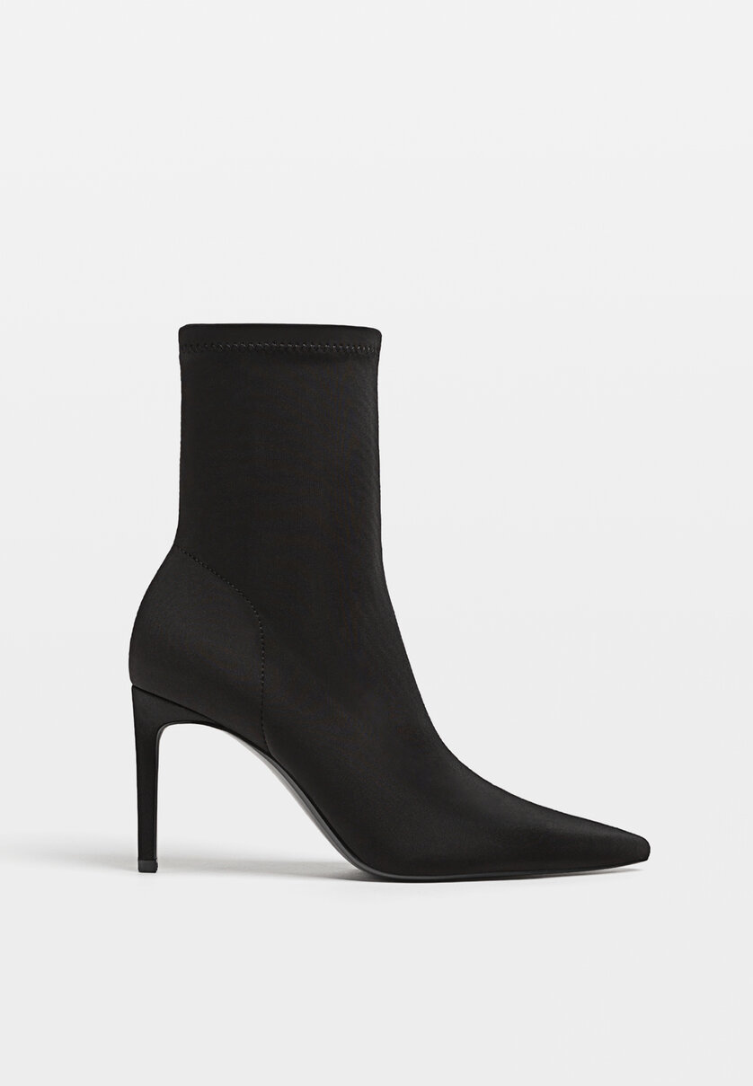 Black high heel top boots