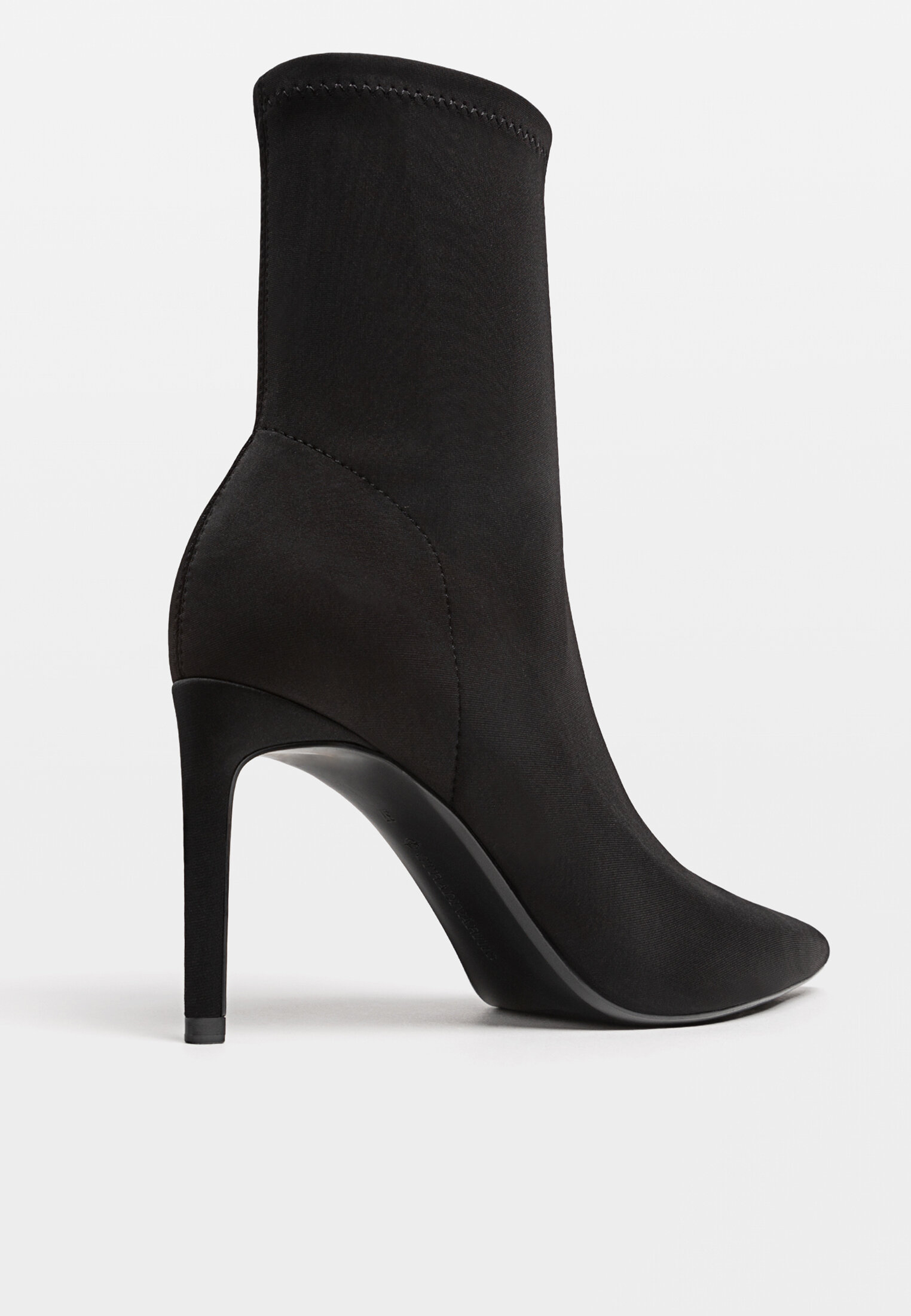 Black stretch high heel ankle boots Women s fashion