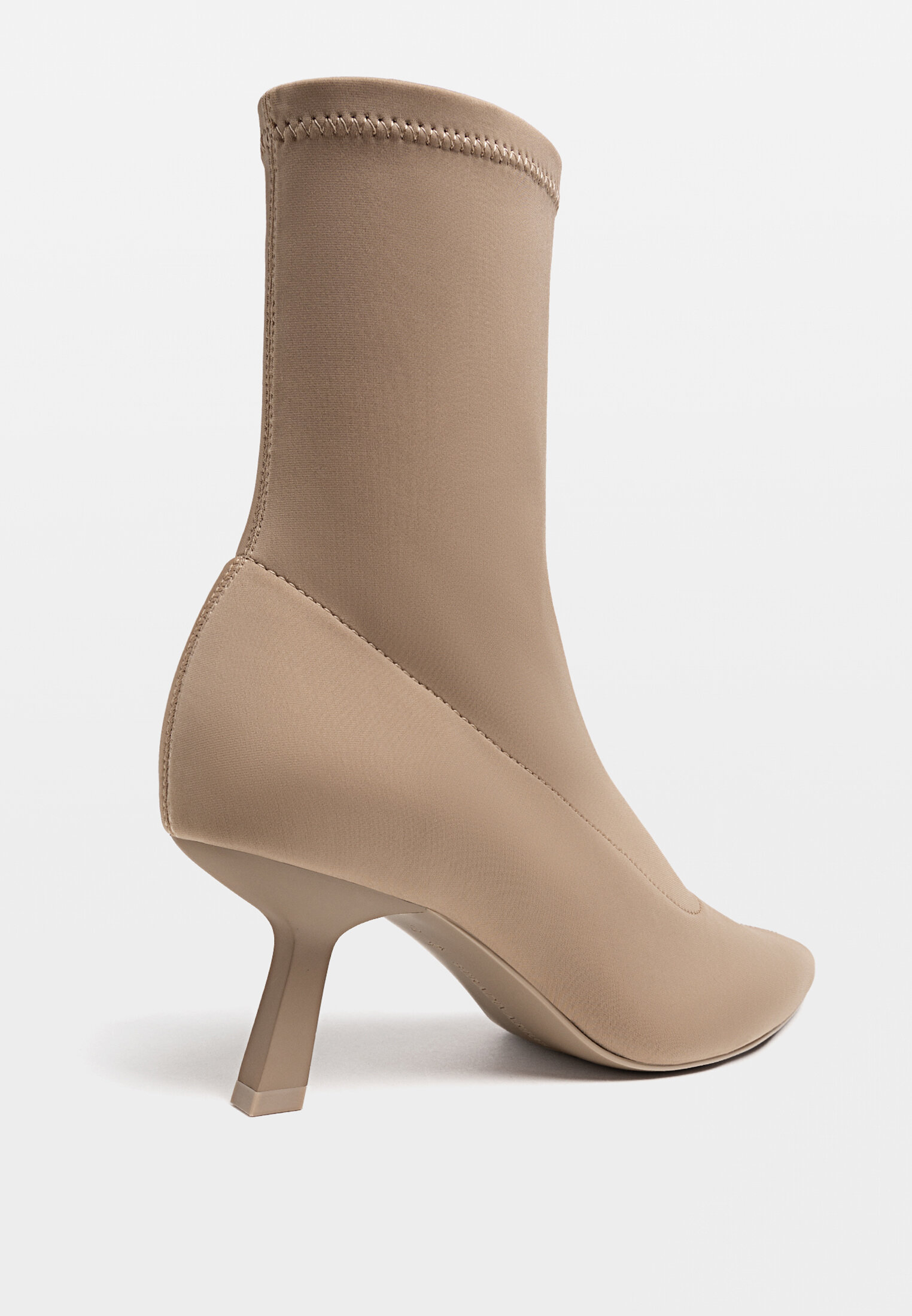 Stretch beige high heel ankle boots Women s fashion