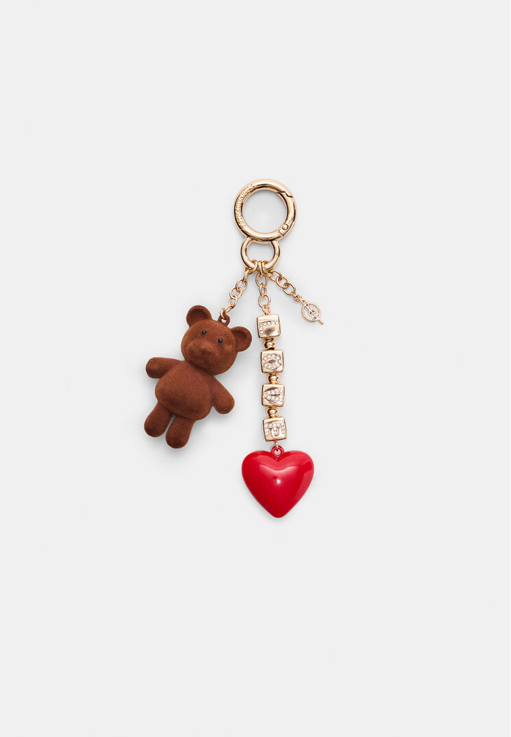 llavero charm oso metalico