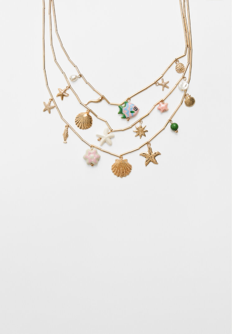 collar multi charm bajo el mar