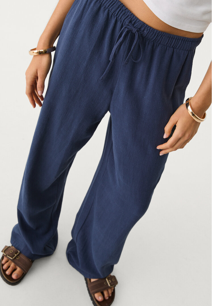 pantalon fluido con lino