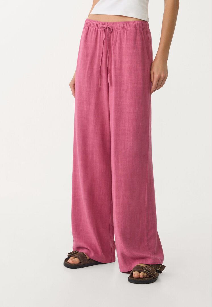 pantalon fluido con lino