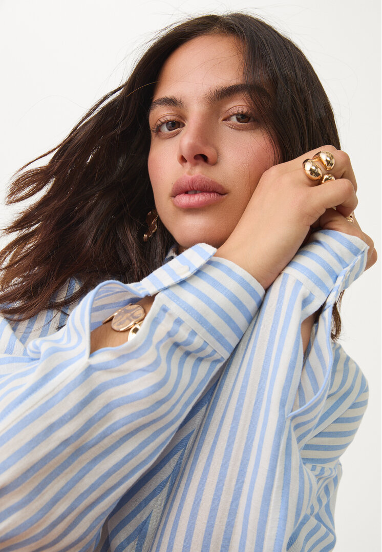camisa fluida con lino
