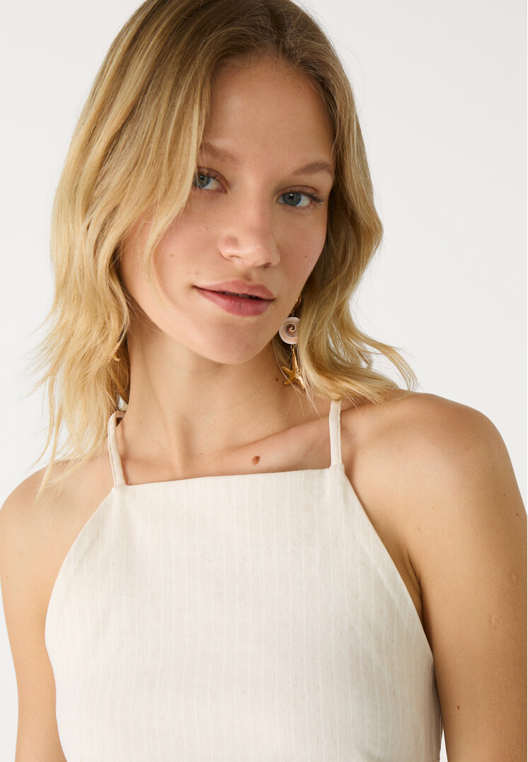 vestido halter midi