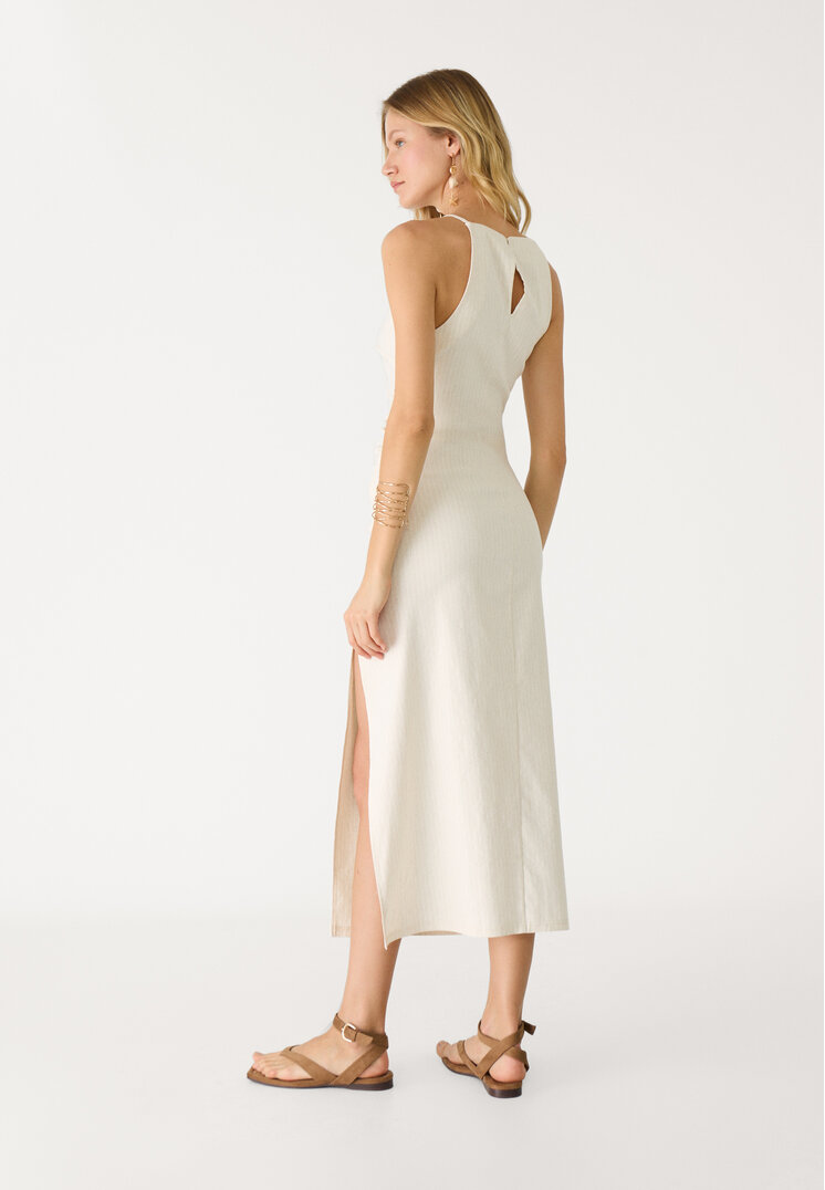 vestido halter midi