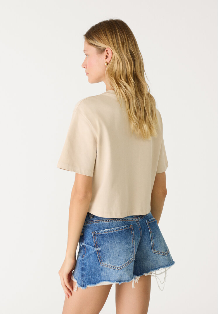 camiseta crop heavy cotton