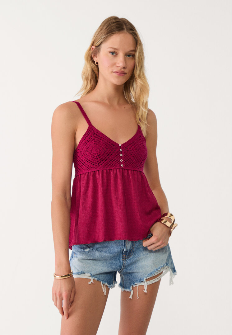 top crochet volantes