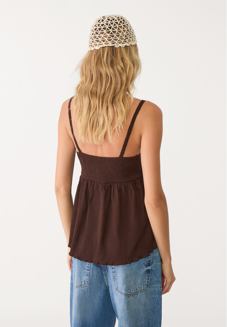 top crochet volantes