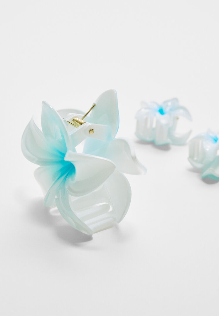 set 3 pinzas flor
