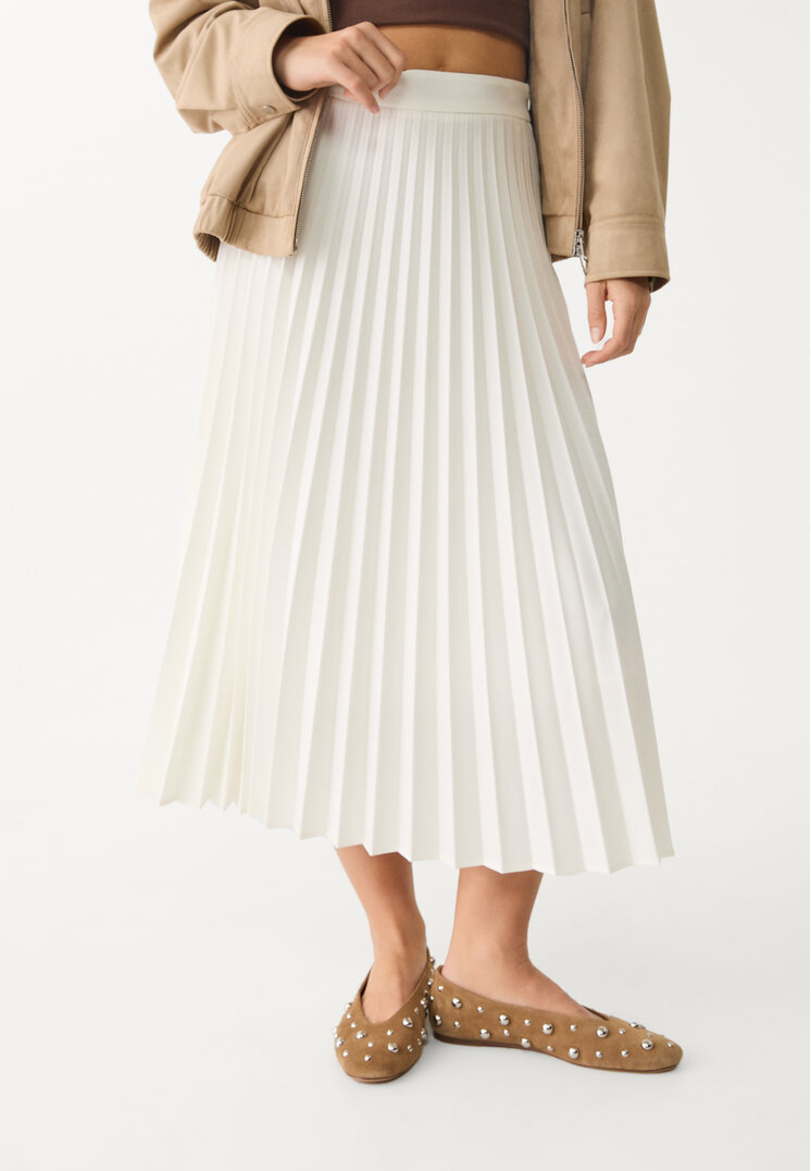 falda midi plisada