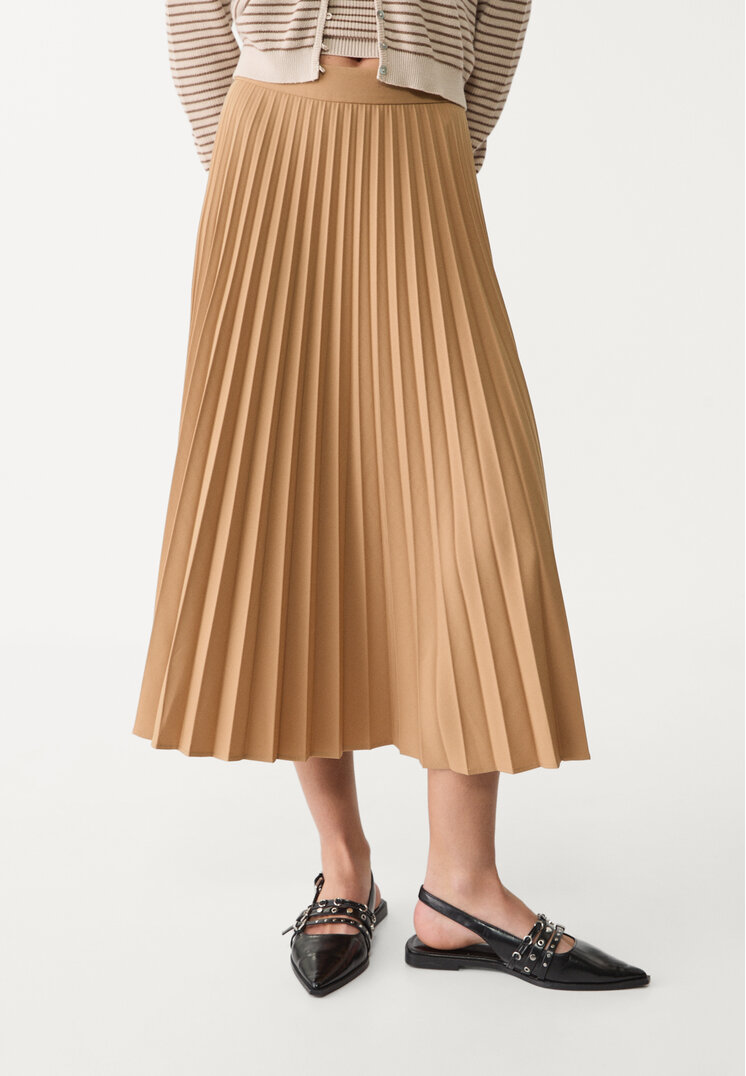 falda midi plisada
