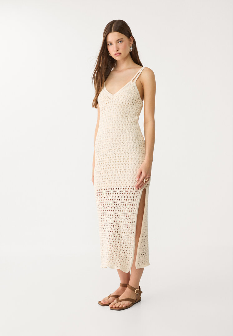 vestido largo crochet