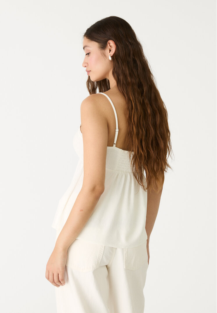 top fluido tirantes con lino