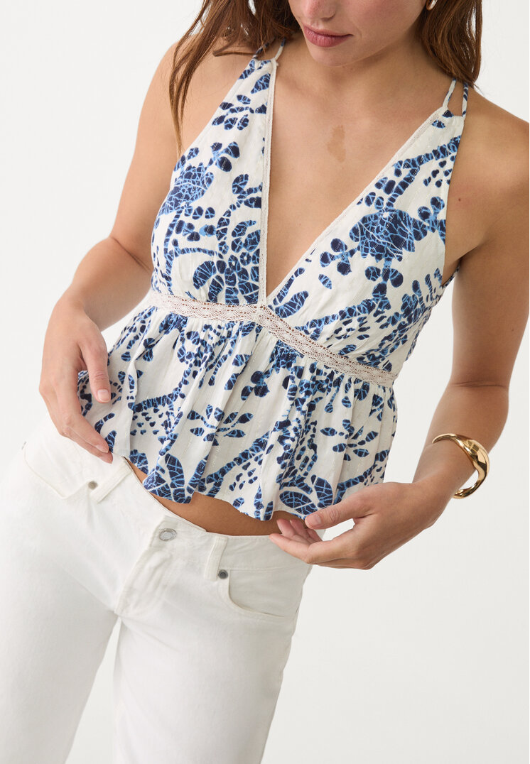 top fluido estampado