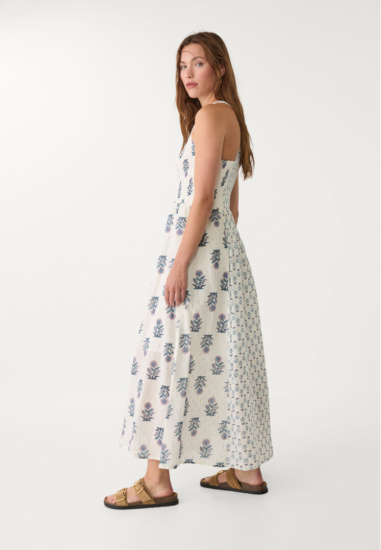 vestido midi estampado