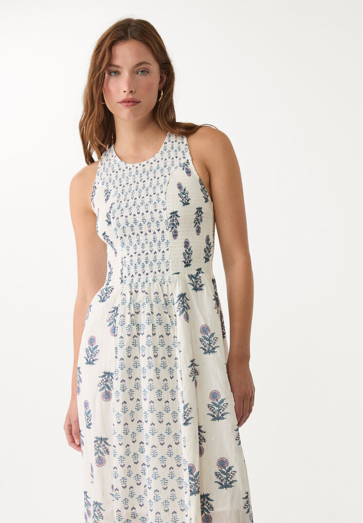 vestido midi estampado