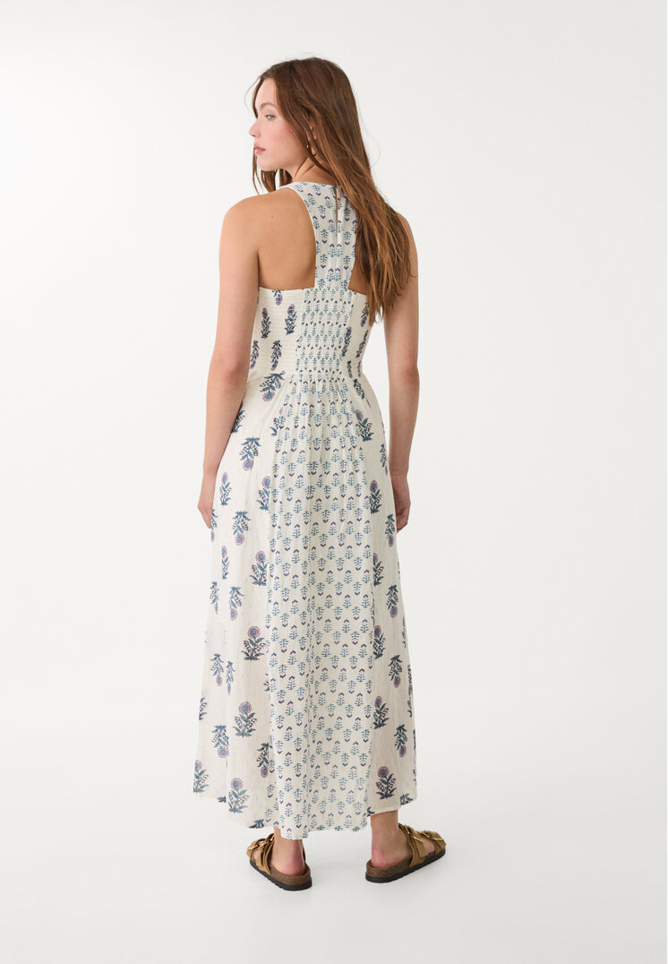 vestido midi estampado
