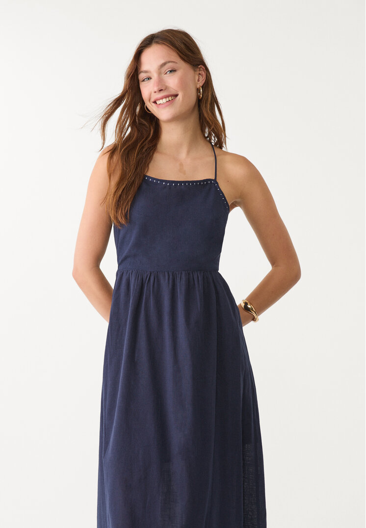 vestido midi espalda descubierta
