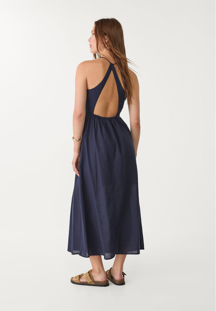 vestido midi espalda descubierta