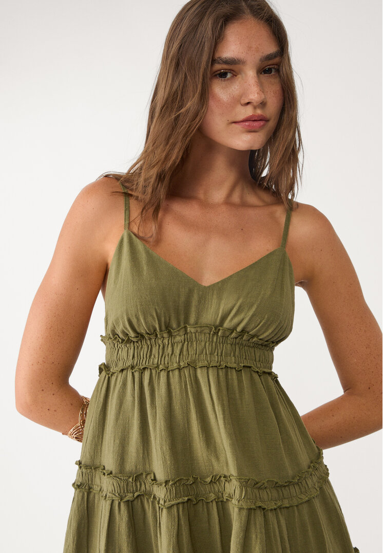 vestido corto tirantes volantes
