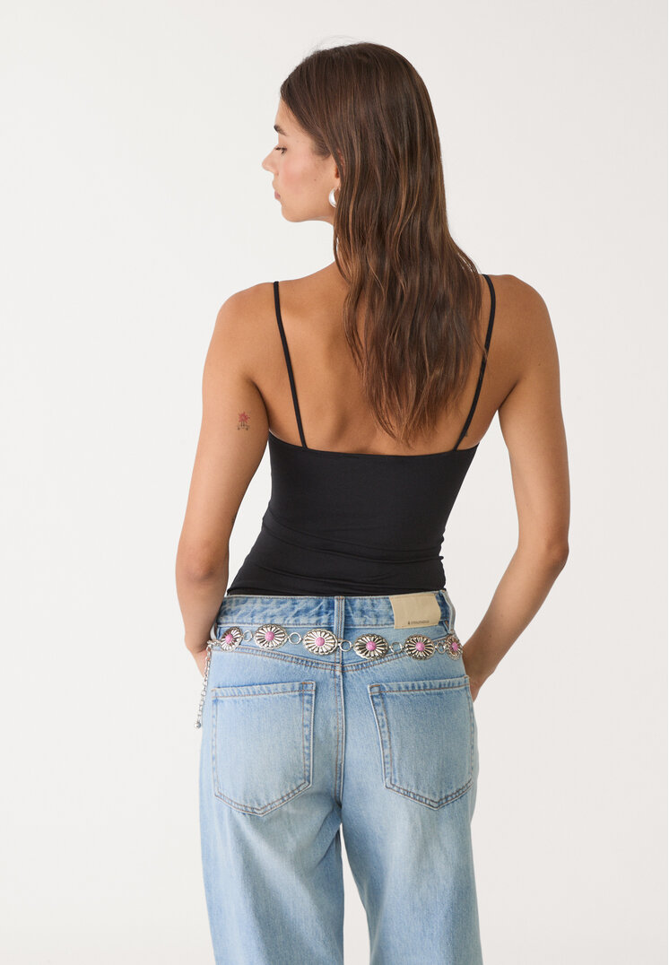 body tirantes fruncido