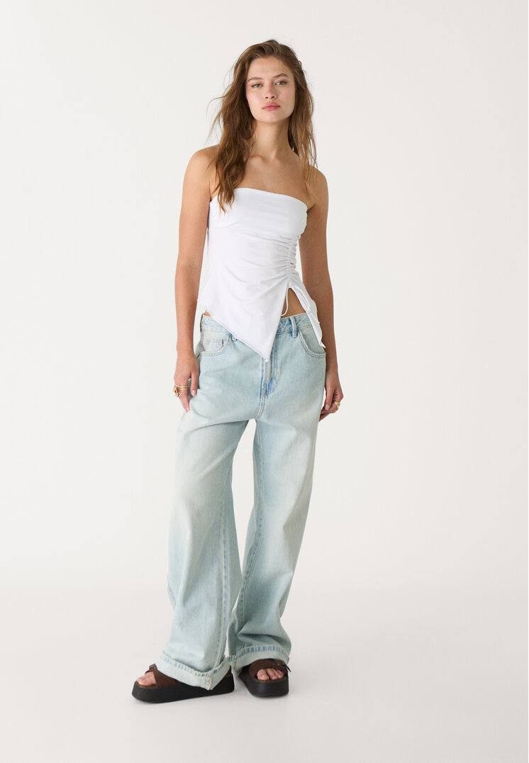 top bandeau fruncido
