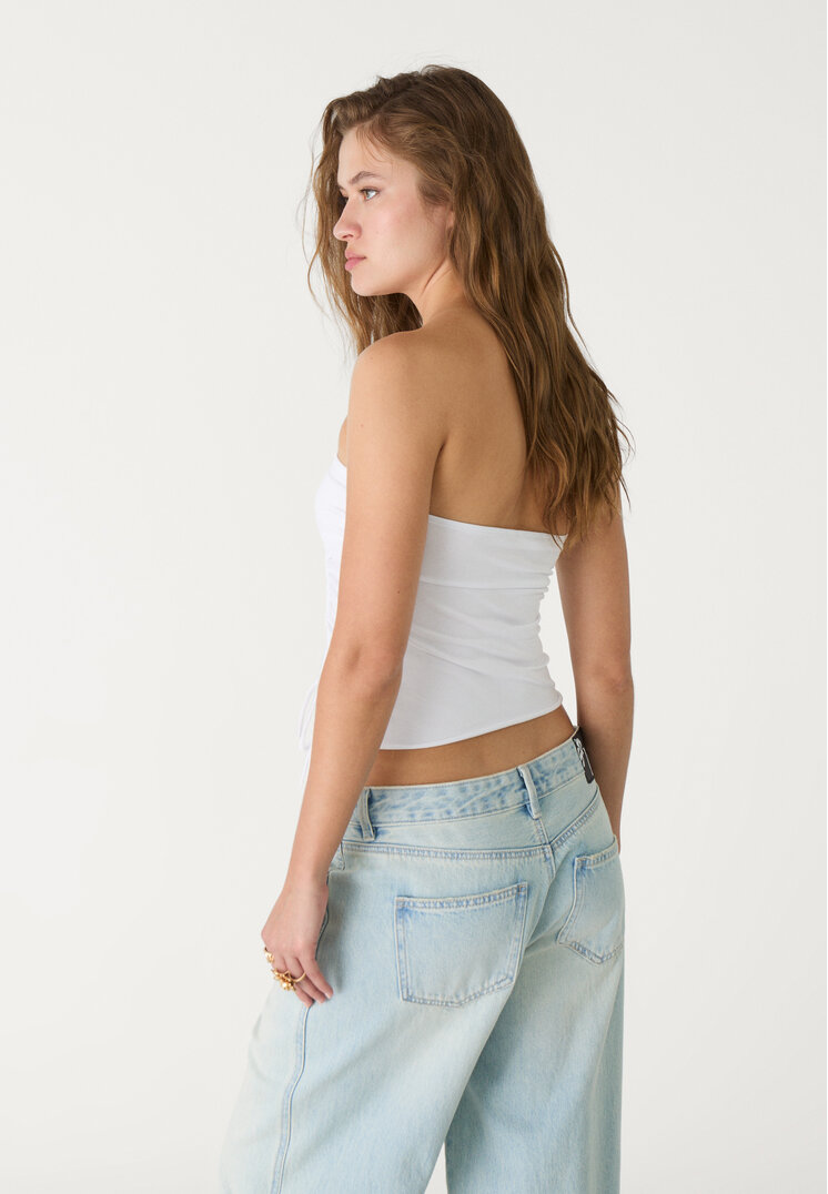 top bandeau fruncido