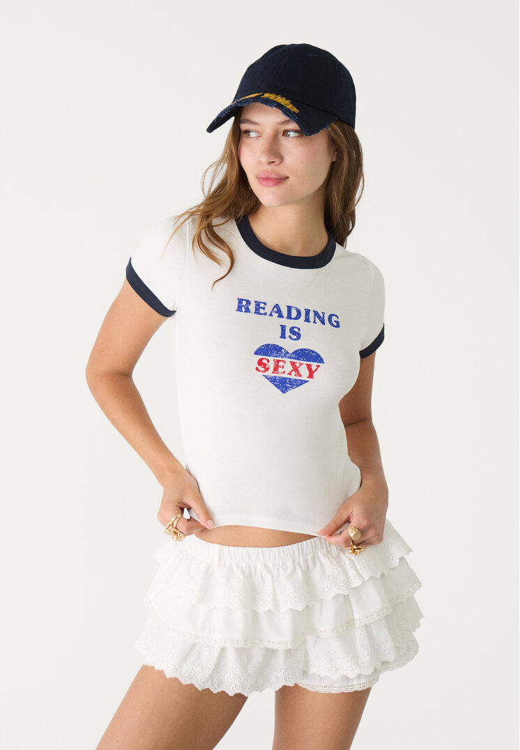 camiseta manga corta estampado
