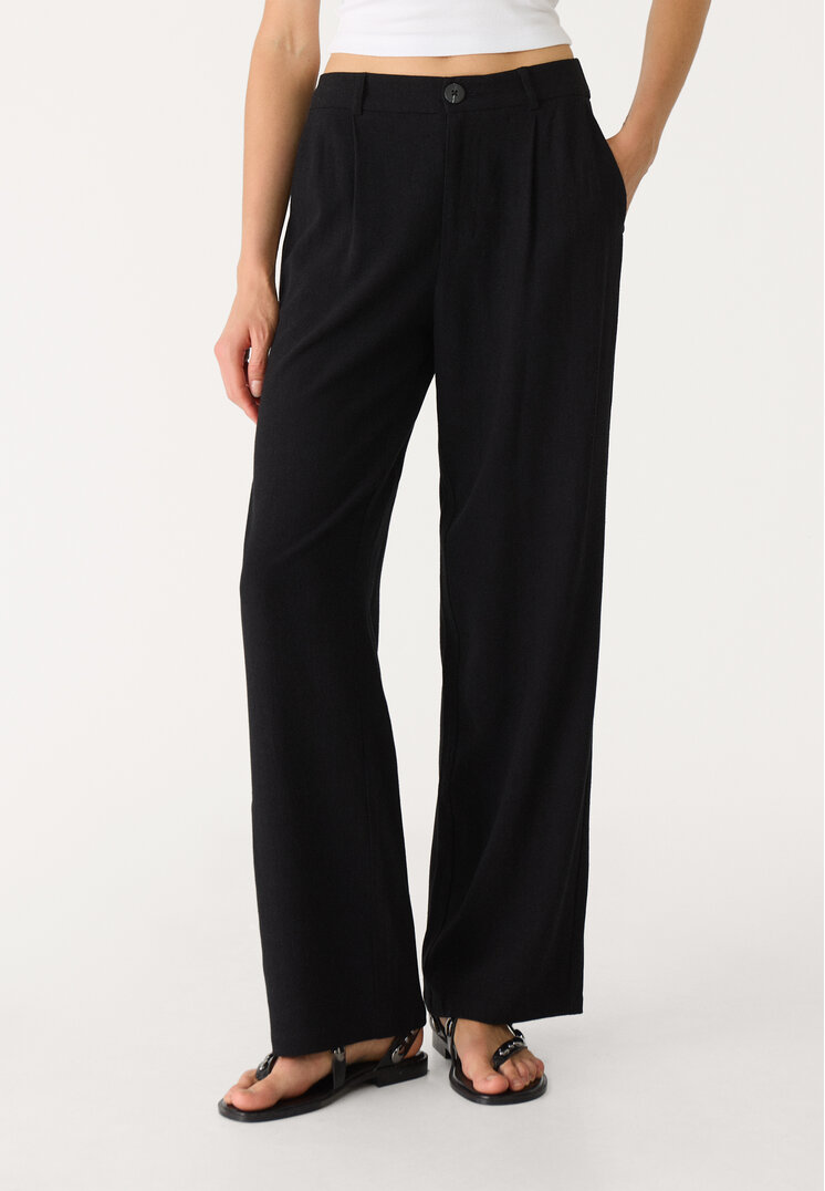 pantalon recto con lino