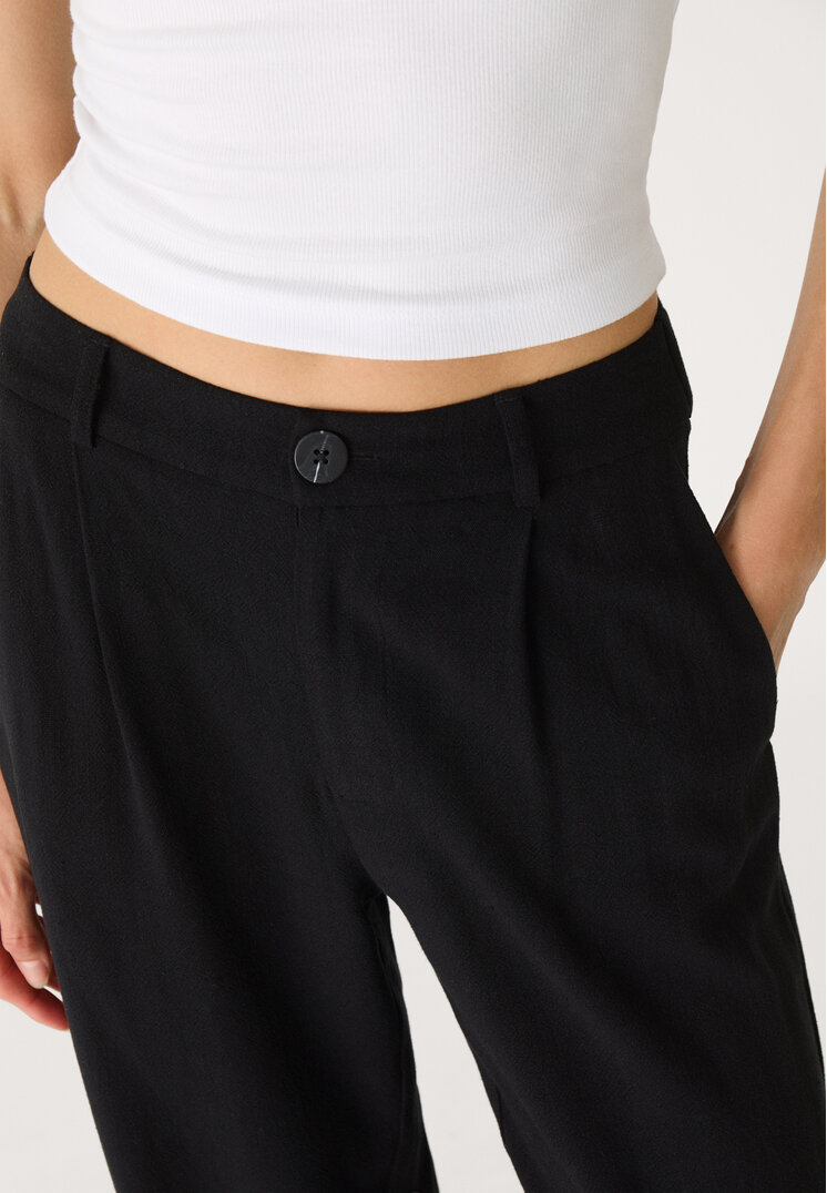 pantalon recto con lino