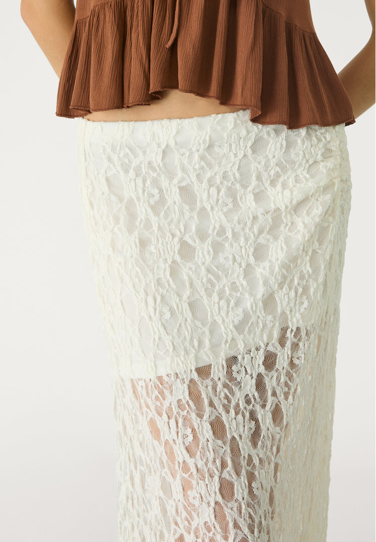 falda midi blonda frunce