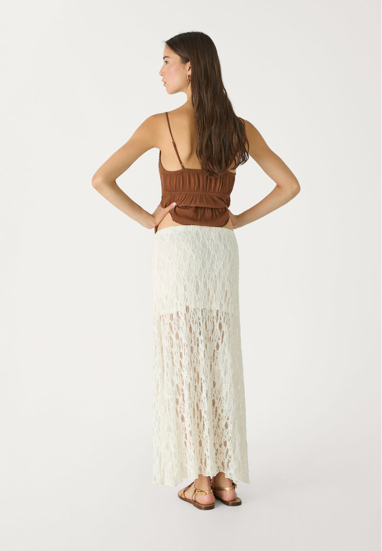 falda midi blonda frunce