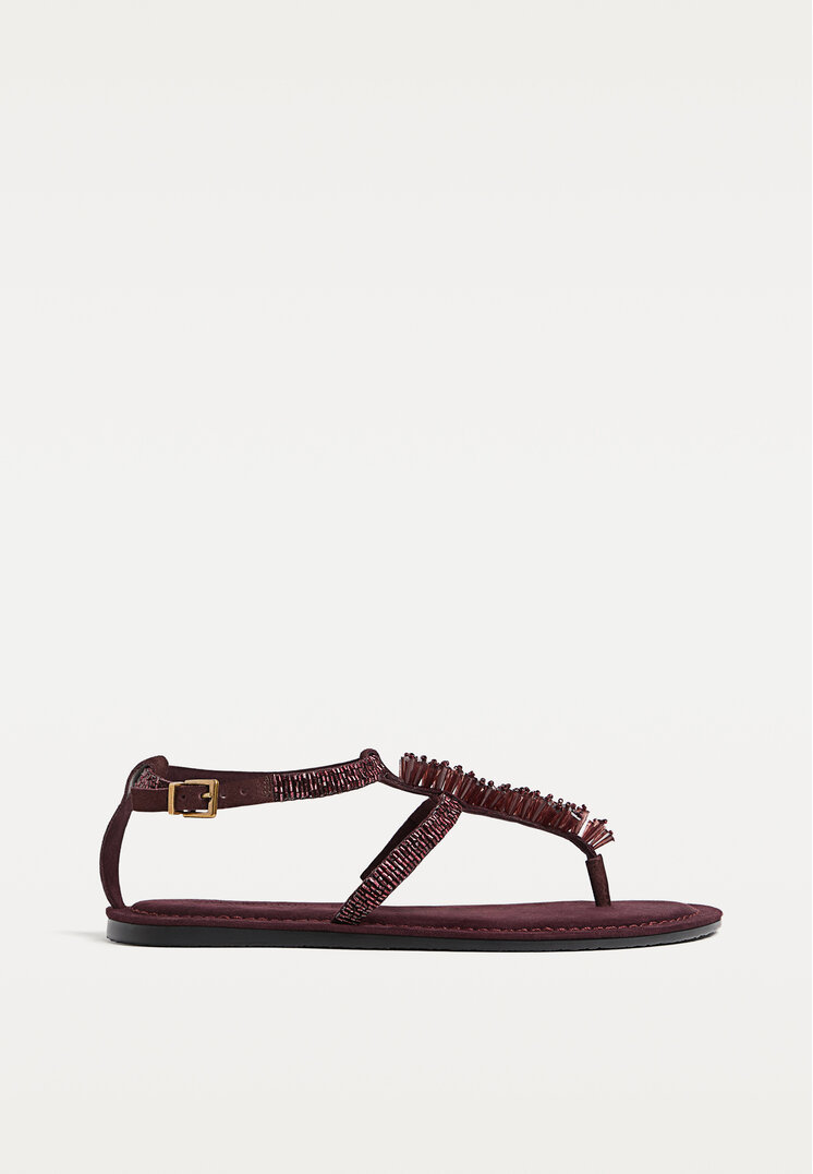 sandalias planas brillos
