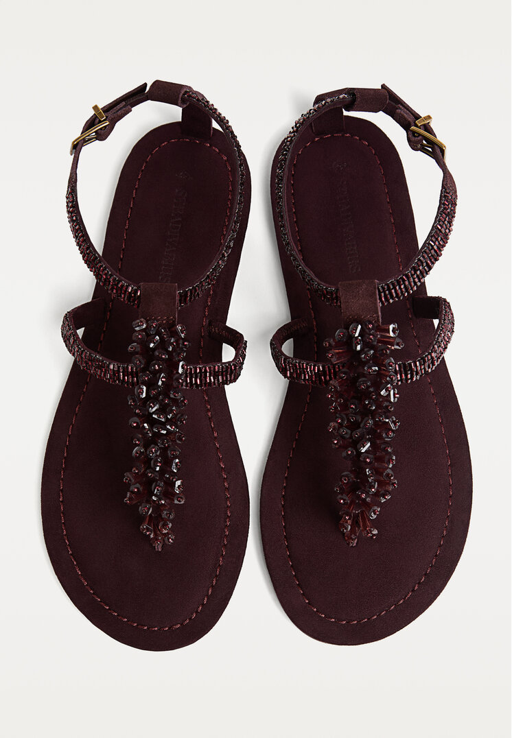 sandalias planas brillos