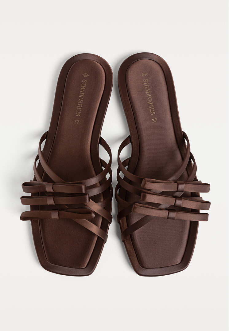 sandalias planas tiras lazos