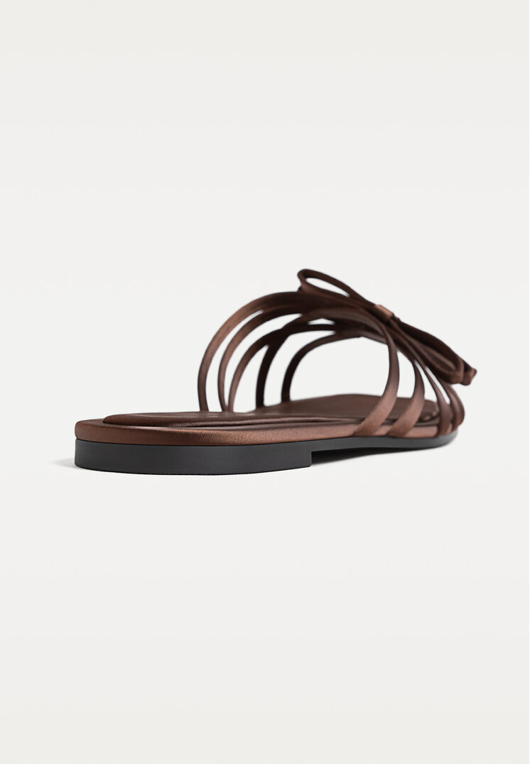 sandalias planas tiras lazos