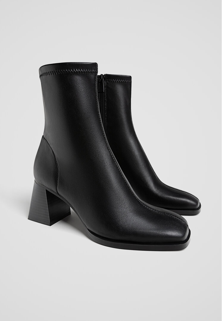 botines tacon medio stretch