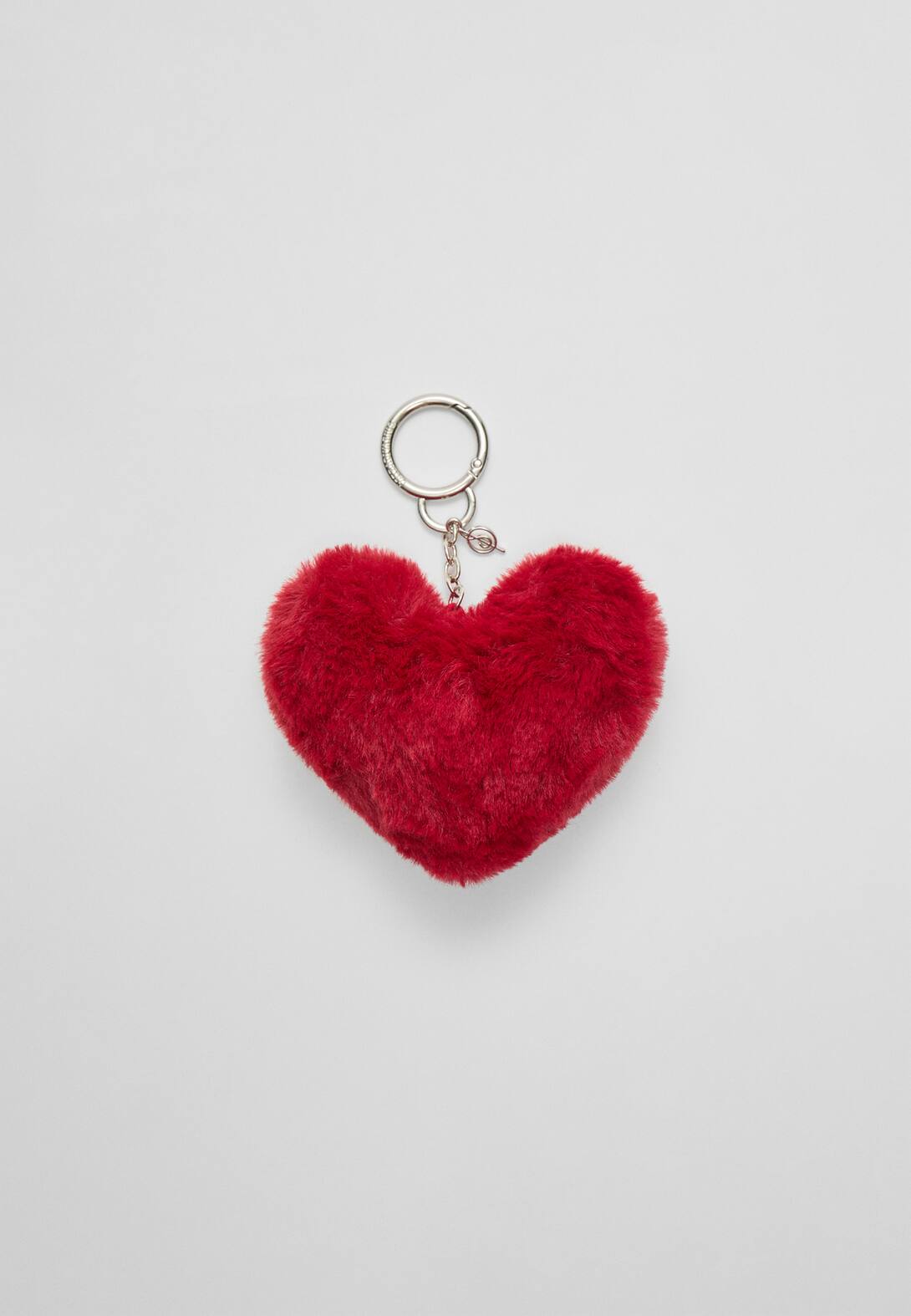 Faux fur heart charm