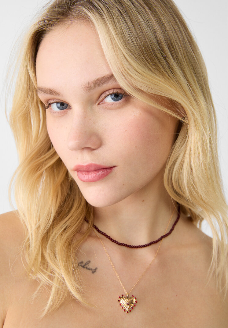 set 3 collares corazones