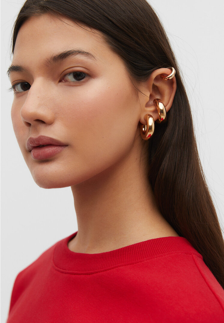 set 2 pendientes gotas aros y ear cuff