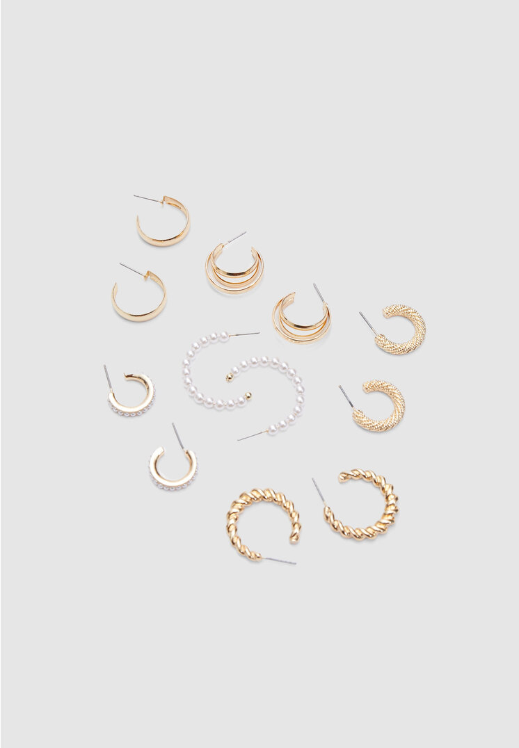 set 6 aros perlas