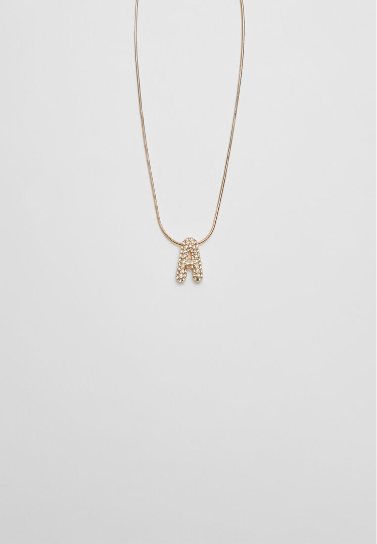 Stradivarius Halsband Med Initial I Strass Os
