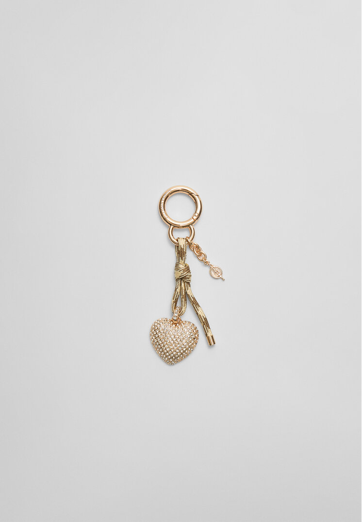 llavero charm corazon brillos