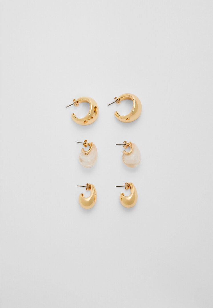 set 3 pendientes mini volumen