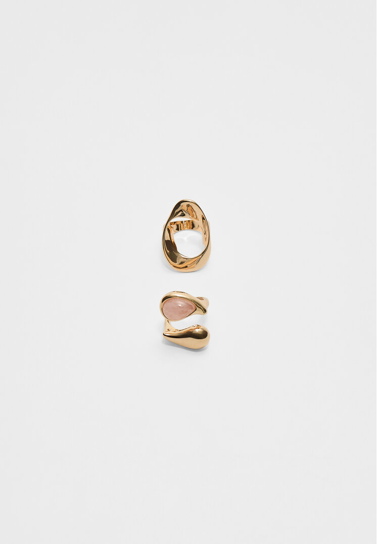 set 2 anillos irregulares
