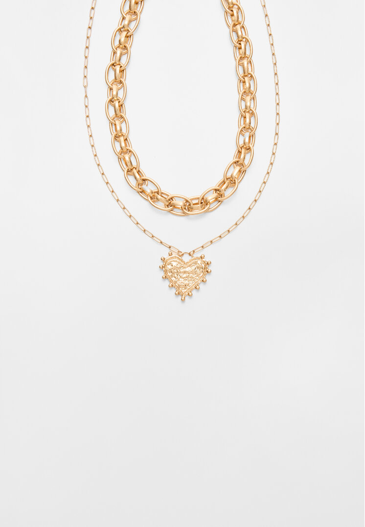 set 2 collares corazon